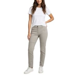 Chico's Utility Twill Pants Grey Straight Leg Size 0.5 US 6-8 Cotton Blend Good+